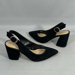 Sole Society Womens Slingback Heels 6.5M Black Suede